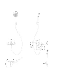 Смеситель для ванны с душем WONZON & WOGHAND ALFA, Хром (WW-AE3204-CR)