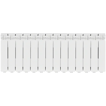 STOUT Bravo 350 14 секций радиатор алюминиевый боковое подключение RAL9010