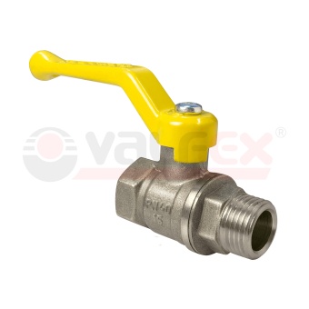 Кран шаровой (с никелевым покрытием) для газа, ручка-рычаг (внутр.-наруж.)