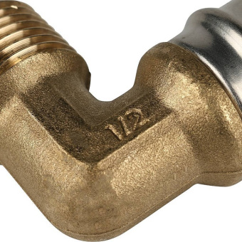 STOUT Угольник-переходник с наружной резьбой 1/2"х20 для металлопластиковых труб прессовой