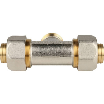 STOUT Тройник-переходник с наружной резьбой 1"x32 для металлопластиковых труб винтовой