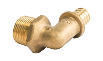 STOUT Угольник-переходник с наружной резьбой 25xR 3/4" для труб из сшитого полиэтилена аксиальный