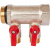 STOUT SMB 6210 011202 STOUT Коллектор с шаровыми кранами 1", 2 отвода 1/2" (красные ручки)