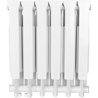 STOUT Bravo 500 6 секции радиатор алюминиевый нижнее правое подключение (белый RAL 9010)