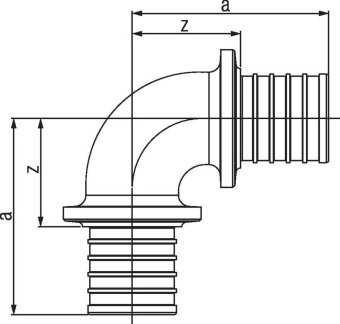 Угольник Rehau Rautitan 90°, 63 RX