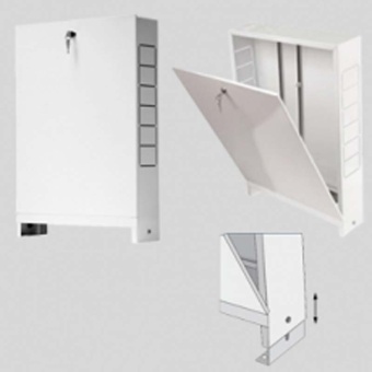 Шкаф коллекторный металлический накладной UNI-FITT 1304х651-691х125