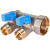STOUT SMB 6211 011202 STOUT Коллектор с шаровыми кранами 1", 2 отвода 1/2" (синие ручки)