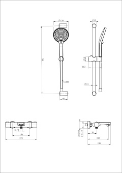 Смеситель для ванны с душевым гарнитуром и термостатом WONZON & WOGHAND, Хром (WW-C2018-A-CR)