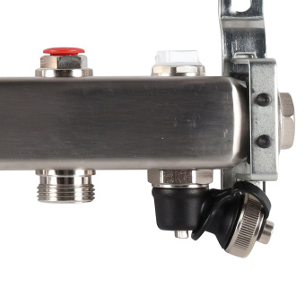 Коллектор без расходомеров, с клапаном, сливом, 10 выходов