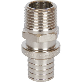 STOUT SFA-0001-200212 STOUT Переходник с наружной резьбой 20х2.0x1/2" никелированный для труб из сшитого полиэтилена аксиальный