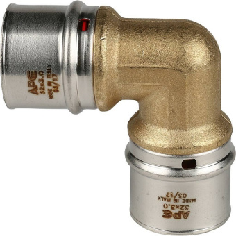 STOUT Угольник 90° 32х32 для металлопластиковых труб прессовой