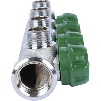 STOUT SMB-6849-341204 STOUT Коллектор регулирующий 3/4", 4 отвода 1/2" плоское уплотнение