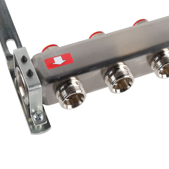 Коллектор без расходомеров, с клапаном, сливом, 6 выходов