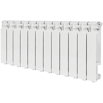 STOUT Bravo 350 12 секций радиатор алюминиевый боковое подключение RAL9010