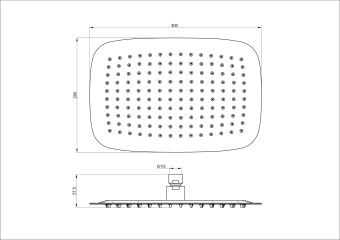 Верхний душ WONZON & WOGHAND, Черный матовый (WW-88DP03-MB)