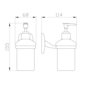 Дозатор мыла WONZON & WOGHAND PORTO, Хром (WW-1401)