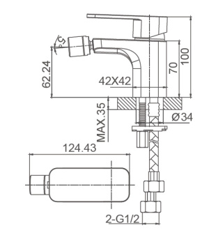 Смеситель для биде WONZON & WOGHAND ARNIE, Хром (WW-695001-CR)