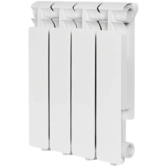 STOUT Bravo 350 4 секции радиатор алюминиевый боковое подключение RAL9010