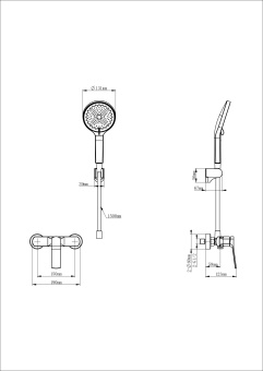 Смеситель для душа WONZON & WOGHAND, Хром (WW-B2585-CR)