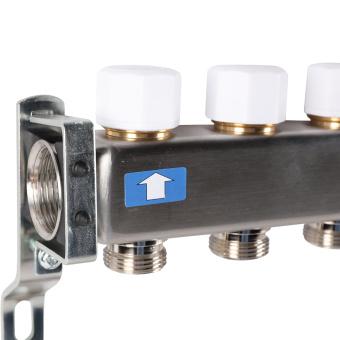 Коллектор без расходомеров, с клапаном, сливом, 11 выходов