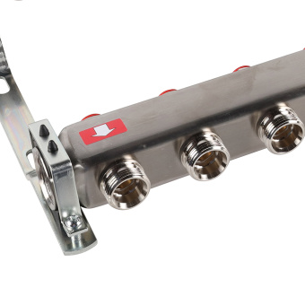 Коллектор без расходомеров, с клапаном, сливом, 10 выходов