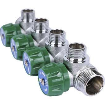 STOUT SMB-6849-341204 STOUT Коллектор регулирующий 3/4", 4 отвода 1/2" плоское уплотнение