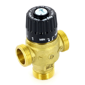 Клапан Н термосмесительный UNI-FITT 3/4" 30-65_С, смешение в центр, латунный