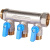 STOUT SMB 6211 341203 STOUT Коллектор с шаровыми кранами 3/4", 3 отвода 1/2" (синие ручки)