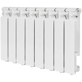 STOUT Bravo 350 8 секций радиатор алюминиевый боковое подключение RAL9010