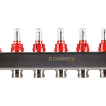 Коллектор с расходомерами, с клапаном, сливом, 8 выходов