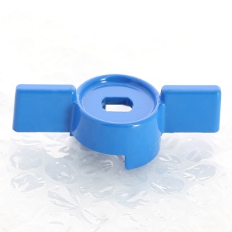 Ручка бабочка для крана с накидной гайкой 3/4" - 1", синяя