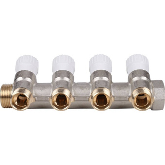 STOUT Коллектор распределительный 3/4", 4 отвода 1/2"