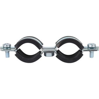 STOUT SAC-0020-Комплекты SAC-0020-200034 STOUT Двойной хомут для труб, комплект: хомут+шпилька шуруп +дюбель пластиковый 3/4"(25-29)