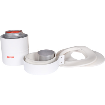 ROMMER RCA-6010-210100 Начальный участок вертикальный коакс. 60/100 (Baxi (кроме ECO Nova/Classic), Ariston, Vaillant, Viessmann, Kiturami, Mizudo, Beretta, Oasis, Wolf, Haier, Tiberis, DeDietrich, Arderia ) хомут в комплекте + втулка D60 L-50