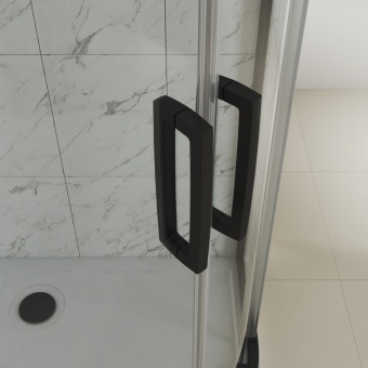 Душевой уголок STWORKI Эстерсунд DE019R80120200BLK 120x80 см профиль черный матовый
