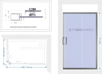 Душевой уголок STWORKI Карлстад DE019RC90110200 110x90 см профиль хром матовый