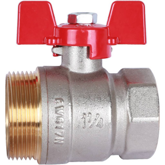 ROMMER Шаровой кран с американкой 1 1/4" ВН/НР, ручка бабочка