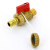 Кран шаровой сливной UNI-FITT НН 3/8" x 3/4" со штуцером и заглушкой, флажок красный металл