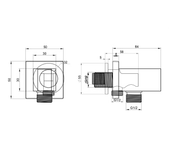Шланговое подключение с держателем WONZON & WOGHAND, Хром (WW-HZ2319-CR)