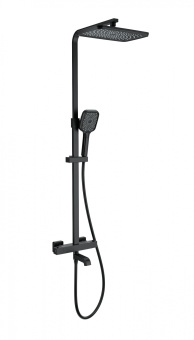 Душевая система с термостатом WONZON & WOGHAND STAY 3, Черный матовый (WW-B3026-T1-MB)