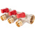 STOUT SMB 6210 341203 STOUT Коллектор с шаровыми кранами 3/4", 3 отвода 1/2" (красные ручки)