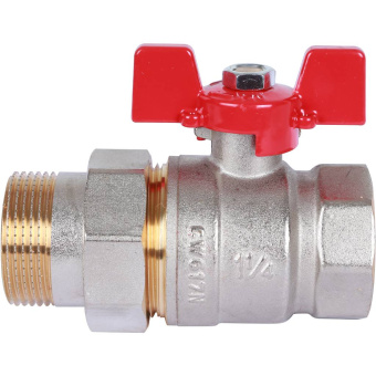 ROMMER Шаровой кран с американкой 1 1/4" ВН/НР, ручка бабочка