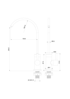 Смеситель для фильтрованной воды WONZON & WOGHAND, Брашированное золото (WW-AE4587-BG)