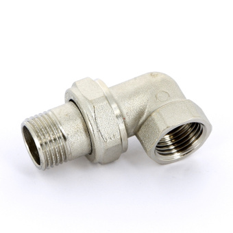 Разъемное соединение НВ никелированное с прокладкой O-ring UNI-FITT 1/2" угловое