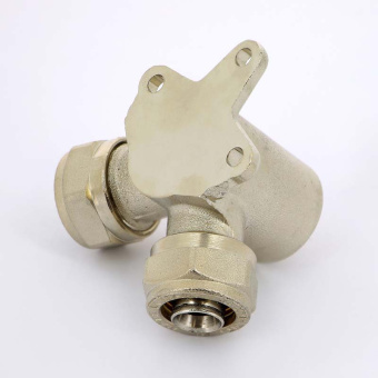 Водорозетка обжим-В трехплоскостная никелированная UNI-FITT 16х1/2"х16