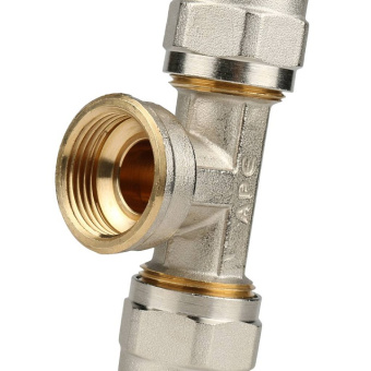 STOUT Тройник-переходник с внутренней резьбой 3/4"х20 для металлопластиковых труб винтовой