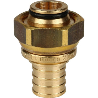 STOUT Переходник с накидной гайкой (евроконус) 20xG 3/4" для труб из сшитого полиэтилена аксиальный