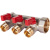 STOUT SMB 6210 011203 STOUT Коллектор с шаровыми кранами 1", 3 отвода 1/2" (красные ручки)
