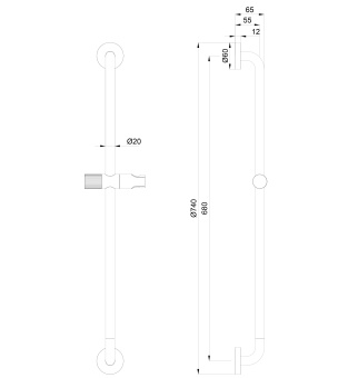 Душевая штанга WONZON & WOGHAND, Белый матовый (WW-SL05-MW)