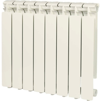 STOUT Bravo 500 8 секций радиатор алюминиевый боковое подключение RAL9010